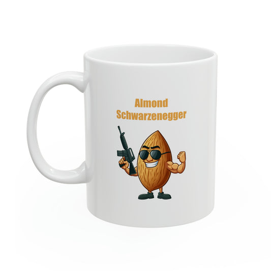 Almond Schwarzenegger Ceramic Mug 11oz