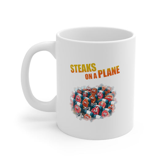 Steaks On A Plane Ceramic Mug 11oz