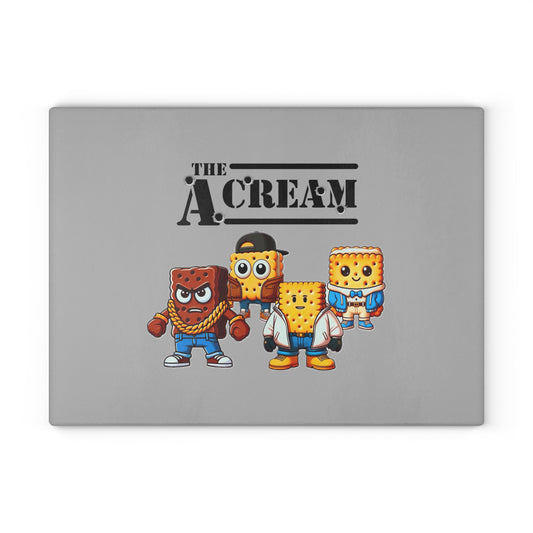 The A Cream Glass Cutting Board